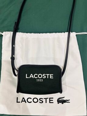 Lacoste Heritage Canvas Mini Reporter Crossbody Bag – Green / Sinople